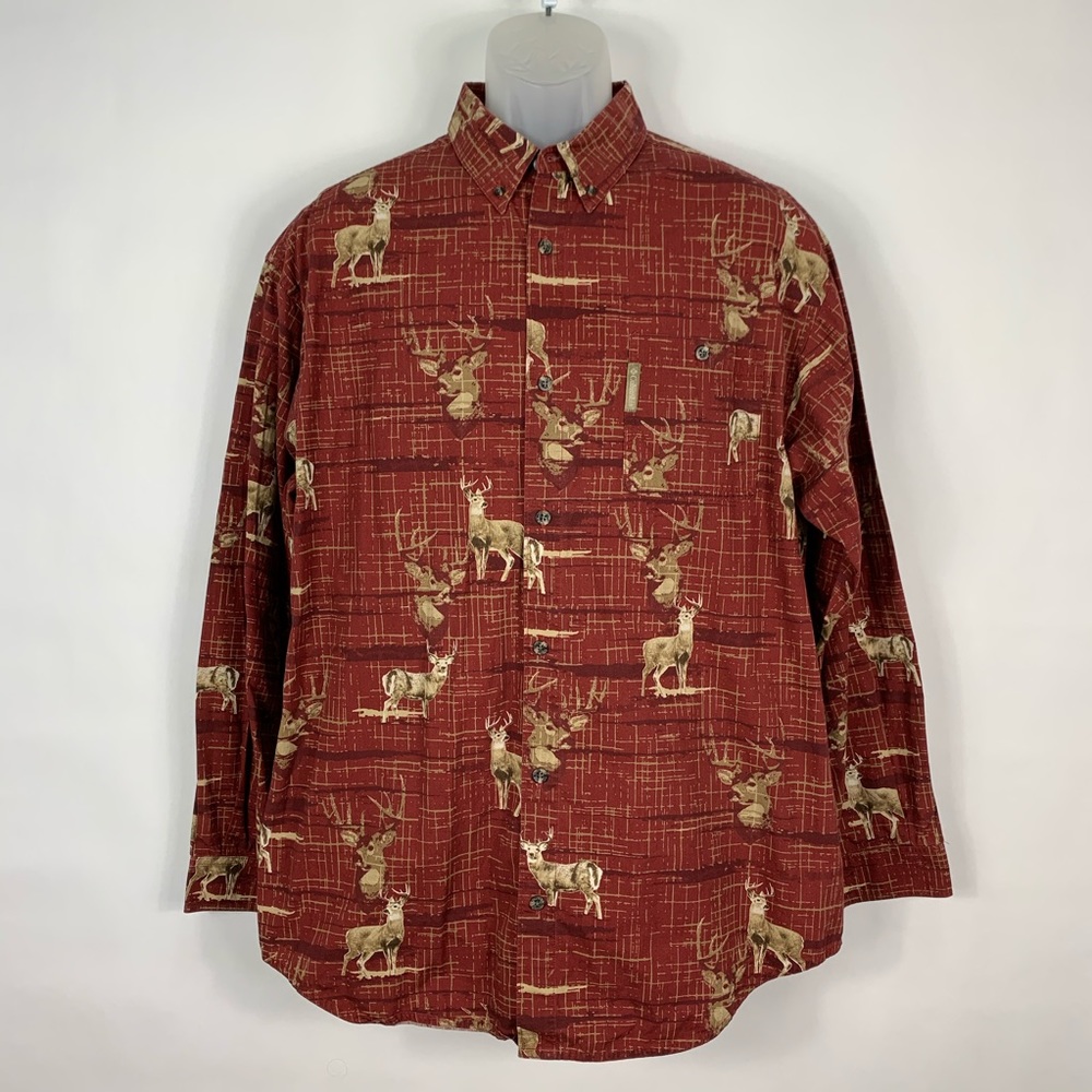 Columbia Mens River Lodge Dear Themed Shirt large